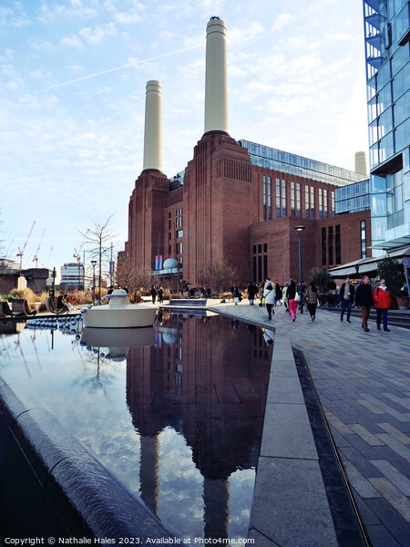 Battersea Power Station with reflection Picture Board by Nathalie Hales