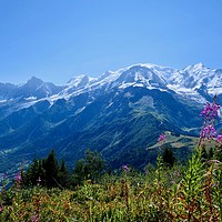 Buy canvas prints of View of Mont Blanc from Petit Prarion by Nathalie Hales