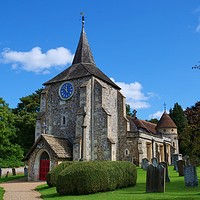 Buy canvas prints of St Michael's Church, Mickleham by Nathalie Hales