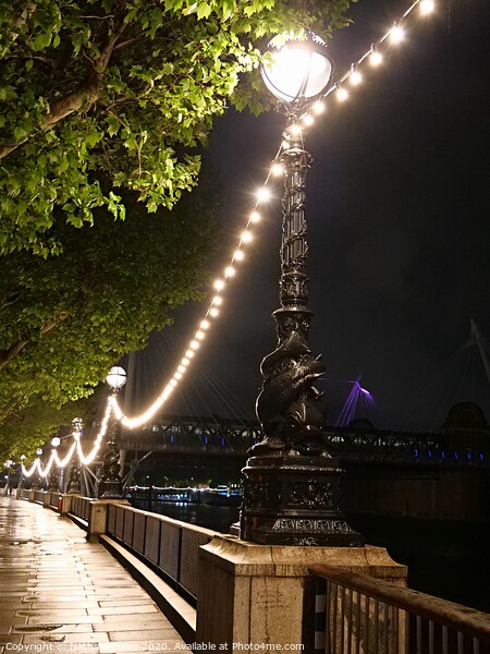 A Night Stroll at London Southbank Picture Board by Nathalie Hales