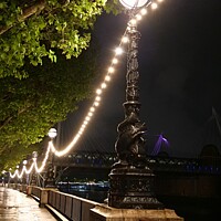 Buy canvas prints of A Night Stroll at London Southbank by Nathalie Hales