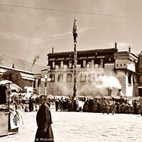 Buy canvas prints of Jokhang Market, Lhasa by Nathalie Hales