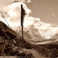 Buy canvas prints of Mount Everest from the Rongbuk Monastery, Tibet by Nathalie Hales
