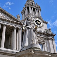 Buy canvas prints of Queen Anne and St Paul's Cathedral by Nathalie Hales