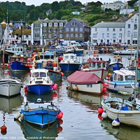 Buy canvas prints of Mevagissey view from the harbour by Nathalie Hales