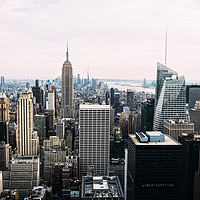 Buy canvas prints of Skyline of New York City at Sunset by Juan Jimenez