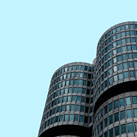Buy canvas prints of Exterior shot of BMW main offices in Munich by Juan Jimenez