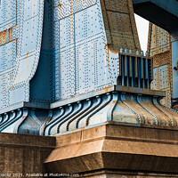 Buy canvas prints of Detail of Pillar of Manhattan Bridge in New York City. Steel Abu by Juan Jimenez