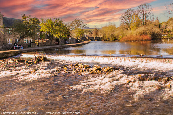 Bakewell river wye taken at sunset  Picture Board by Holly Burgess