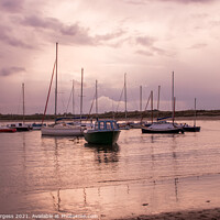 Buy canvas prints of Evening Serenity: Beadnell Harbour's Fishing Fleet by Holly Burgess