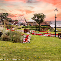 Buy canvas prints of Hunstanton Park over looking the sea a beautiful evening sunset  by Holly Burgess