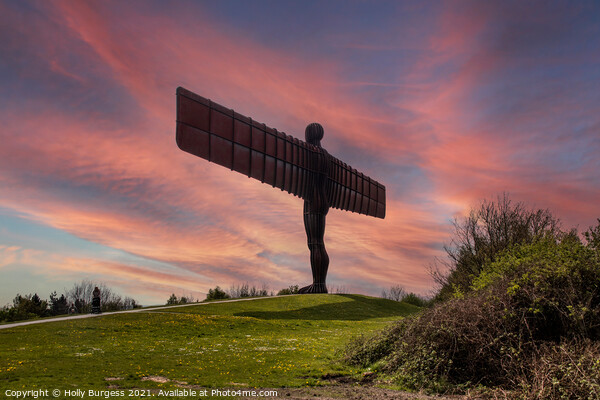 Sunset Enchantment at North Gateshead Angel Picture Board by Holly Burgess