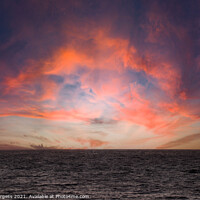 Buy canvas prints of Red sky over the sea of Mull by Holly Burgess