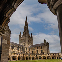Buy canvas prints of Norwich Cathedral through the Arch Norfolk  by Holly Burgess