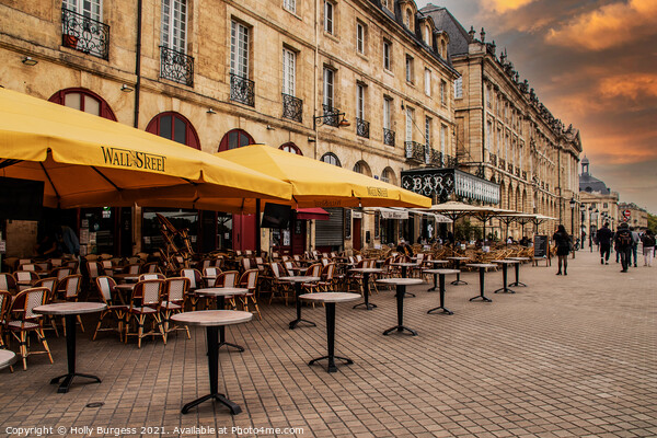Twilight Ambience in Bordeaux Café Picture Board by Holly Burgess