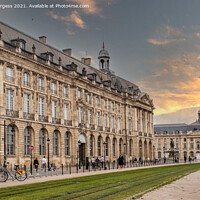 Buy canvas prints of Bordeaux The Palais at sunset  France  by Holly Burgess