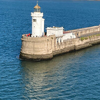 Buy canvas prints of Faro De La Galera Lighthouse in the Harbour of Getxo Spain by Holly Burgess