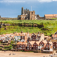 Buy canvas prints of Whitby Bay, Church of Saint Mary, based in Scarborough  by Holly Burgess