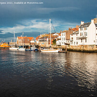 Buy canvas prints of Whitby's Enchanting Twilight: A Gothic Coastal Vis by Holly Burgess