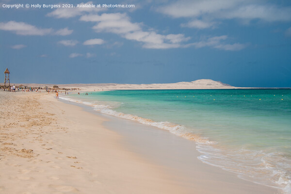 Cape Verde or Cabo Verda, blue sea  Verde, In the central of Atlantic Ocean, white sands  Picture Board by Holly Burgess