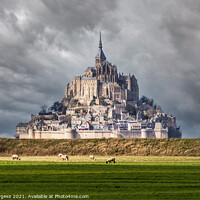 Buy canvas prints of Mont Saint-Michel France Normandy by Holly Burgess
