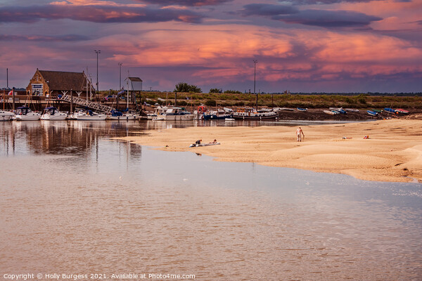 Wells next the sea, stunning sunset over the water Norfolk  Picture Board by Holly Burgess
