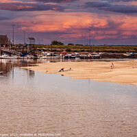 Buy canvas prints of Wells next the sea, stunning sunset over the water Norfolk  by Holly Burgess