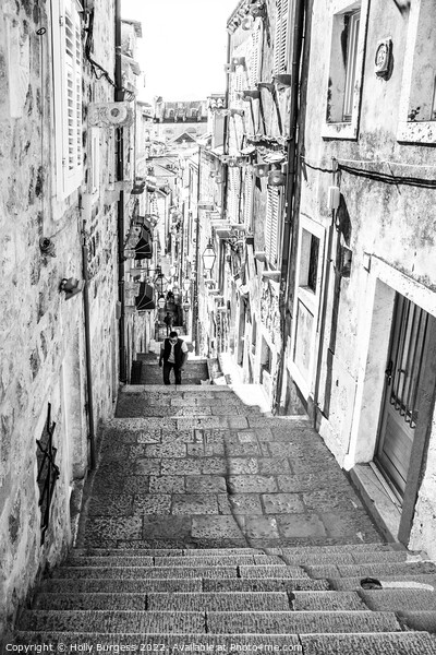Captivating Noir Dubrovnik Stone Fortress Picture Board by Holly Burgess