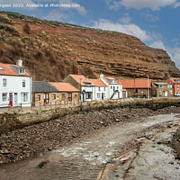 Buy canvas prints of Tranquil Staithes: Yorkshire's Timeless Coastal Re by Holly Burgess