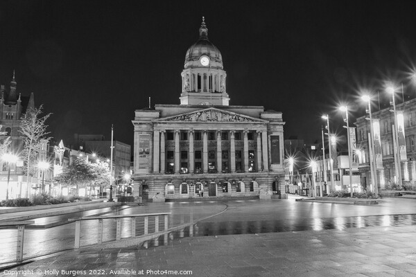 Nottingham's Town Hall: A Nighttime Noir Picture Board by Holly Burgess