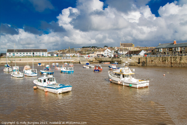 'Quaint Dorset Harbour: A Fisherman's Haven' Picture Board by Holly Burgess