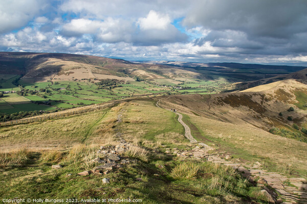 Mam tor over looking Castle ton, Peak District stunning views over the ridges and walk  Picture Board by Holly Burgess