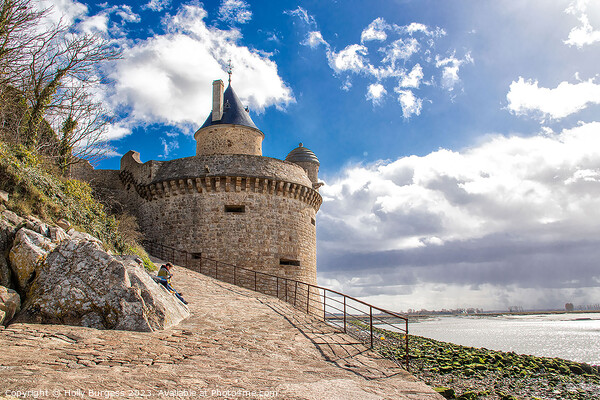 The Mont-Saint-Michel Abbey France over looking the sea  Picture Board by Holly Burgess