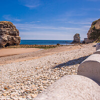 Buy canvas prints of Marsden bay beach  Landscape North Shields  by Holly Burgess