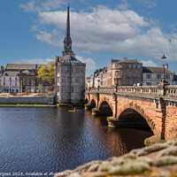 Buy canvas prints of Ayrshire town hall and new bridge  by Holly Burgess
