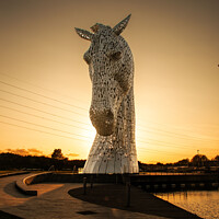 Buy canvas prints of Kelpie horse statue at Helix in Scotland,  by Holly Burgess