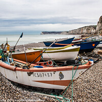 Buy canvas prints of Etretat on the coast of France,  by Holly Burgess