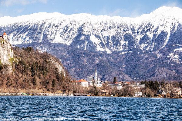Serene Lake Bled's Historic Church Illuminated Picture Board by Holly Burgess
