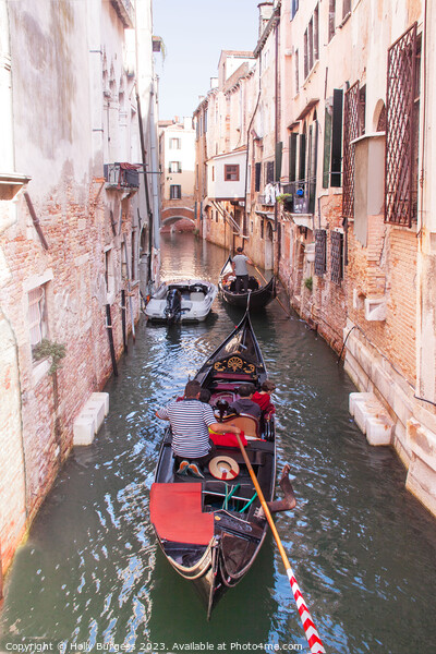Canal Street in Venice where you take a Gondola Ride Picture Board by Holly Burgess
