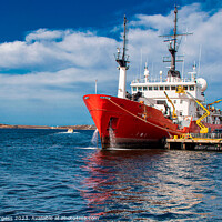 Buy canvas prints of Trawler ship on its way from Falklands  by Holly Burgess