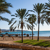 Buy canvas prints of Malaga beach Costa Del Sol  by Holly Burgess