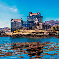 Buy canvas prints of Eilean Donan A castle surrounded by a body of wate by Holly Burgess