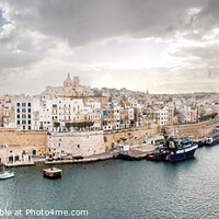 Buy canvas prints of Malta Grand Harbour, George Cross island  by Holly Burgess