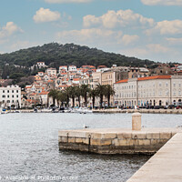 Buy canvas prints of Split Town walking by the water front by Holly Burgess
