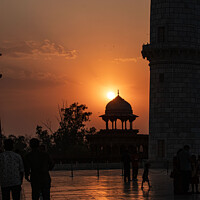 Buy canvas prints of Taj Mahal at sunset  by Holly Burgess