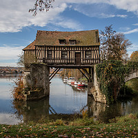 Buy canvas prints of Antique Seine-Spanning Mill, Vernon, France by Holly Burgess