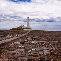 Buy canvas prints of St Mary's Light house on a small island  by Holly Burgess