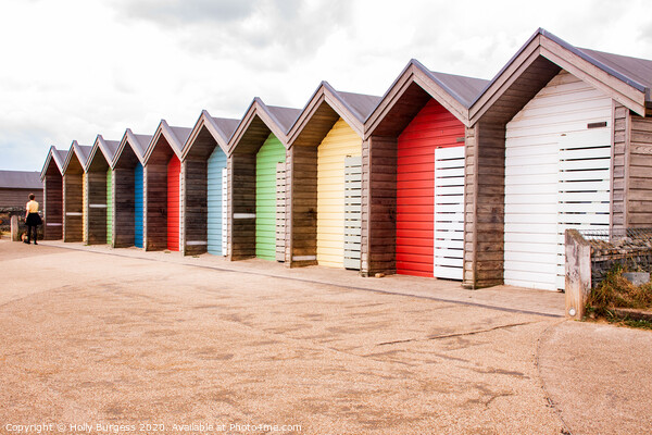 Vibrant Beach Huts, Blyth Northumberland Picture Board by Holly Burgess