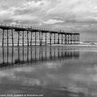 Buy canvas prints of Saltburn by the Sea Black and White  by Holly Burgess