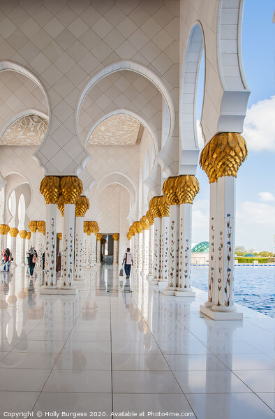 Golden mosque Abu Dhabi Sheikh Zayed Mosque Picture Board by Holly Burgess